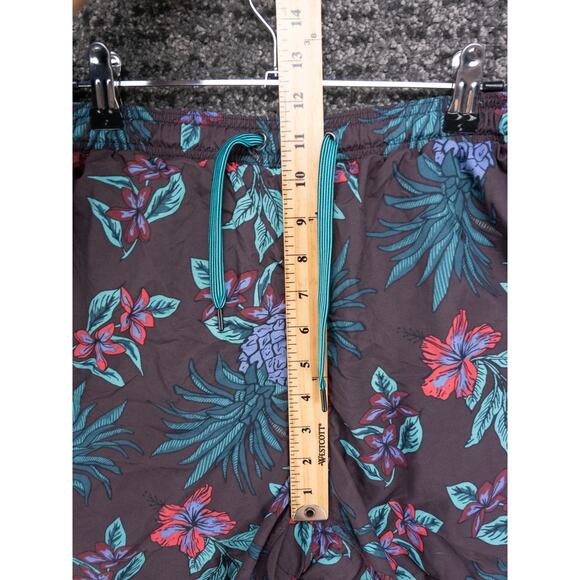 Saxx Swim Trunks Mens XL Dark Purple Floral Print Cannonball 2N1 Lined Beach - Picture 6 of 10